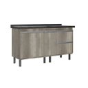 Ver imagem 1 de Gabinete de Cozinha 100% Mdf 2 Gavetas Balcão Madeira 144cm:barrique