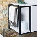 Ver imagem 3 de Gabinete para Banheiro com Porta e Estrutura em Metal 80 Cm Cor:preto com Branco