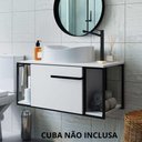 Ver imagem 1 de Gabinete para Banheiro com Porta e Estrutura em Metal 80 Cm Cor:preto com Branco