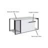 Gabinete para Banheiro com Porta e Estrutura em Metal 80 Cm Cor:preto com Branco - 4