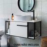 Gabinete para Banheiro com Porta e Estrutura em Metal 80 Cm Cor:preto com Branco - 2