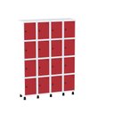 Ver imagem 1 de Armário Guarda Volume Locker Roupeiro 16 Portas Aço Grp 504/16 Vermelho/Branco