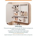 Ver imagem 3 de Conjunto para Banheiro Bancada em Porcelanato com Cuba Esculpida, Armário e Espelheira Ripy 60cm Branco