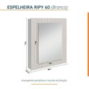 Ver imagem 4 de Conjunto para Banheiro Bancada em Porcelanato com Cuba Esculpida, Armário e Espelheira Ripy 60cm Branco