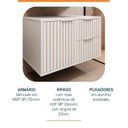 Ver imagem 5 de Conjunto para Banheiro Bancada em Porcelanato com Cuba Esculpida, Armário e Espelheira Ripy 60cm Branco
