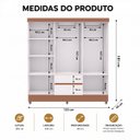 Ver imagem 3 de Guarda Roupa Casal 6 Portas 2 Gav Espelho Roupeiro Quarto Branco Camarim