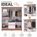 Ver imagem 2 de Guarda Roupa Casal 6 Portas 2 Gav Espelho Roupeiro Quarto Branco Camarim
