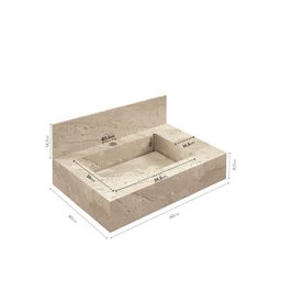 Conjunto para Banheiro Bancada em Porcelanato com Cuba Esculpida, Armário e Espelheira Ripy 60cm - 8