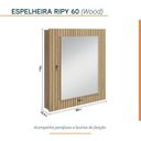 Ver imagem 6 de Conjunto para Banheiro Bancada em Porcelanato com Cuba Esculpida, Armário e Espelheira Ripy 60cm Amarelo/Wood