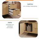 Ver imagem 5 de Conjunto para Banheiro Bancada em Porcelanato com Cuba Esculpida, Armário e Espelheira Ripy 60cm Amarelo/Wood