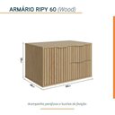 Ver imagem 3 de Conjunto para Banheiro Bancada em Porcelanato com Cuba Esculpida, Armário e Espelheira Ripy 60cm Yes