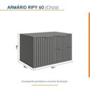 Ver imagem 5 de Conjunto Completo para Banheiro Bancada em Porcelanato com Cuba Esculpida, Armário e Espelho Ripy 60cm