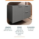 Ver imagem 6 de Conjunto Completo para Banheiro Bancada em Porcelanato com Cuba Esculpida, Armário e Espelho Ripy 60cm