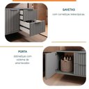 Ver mais imagens de Conjunto Completo para Banheiro Bancada em Porcelanato com Cuba Esculpida, Armário e Espelho Ripy 60cm Cinza