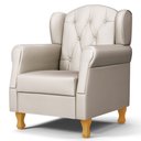 Ver mais imagens de Kit 02 Poltronas de Amamentação e Descanso Pés Madeira Lucy P04 Sintético Bege - Mpozenato