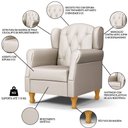 Ver imagem 3 de Kit 02 Poltronas de Amamentação e Descanso Pés Madeira Lucy P04 Sintético Bege - Mpozenato
