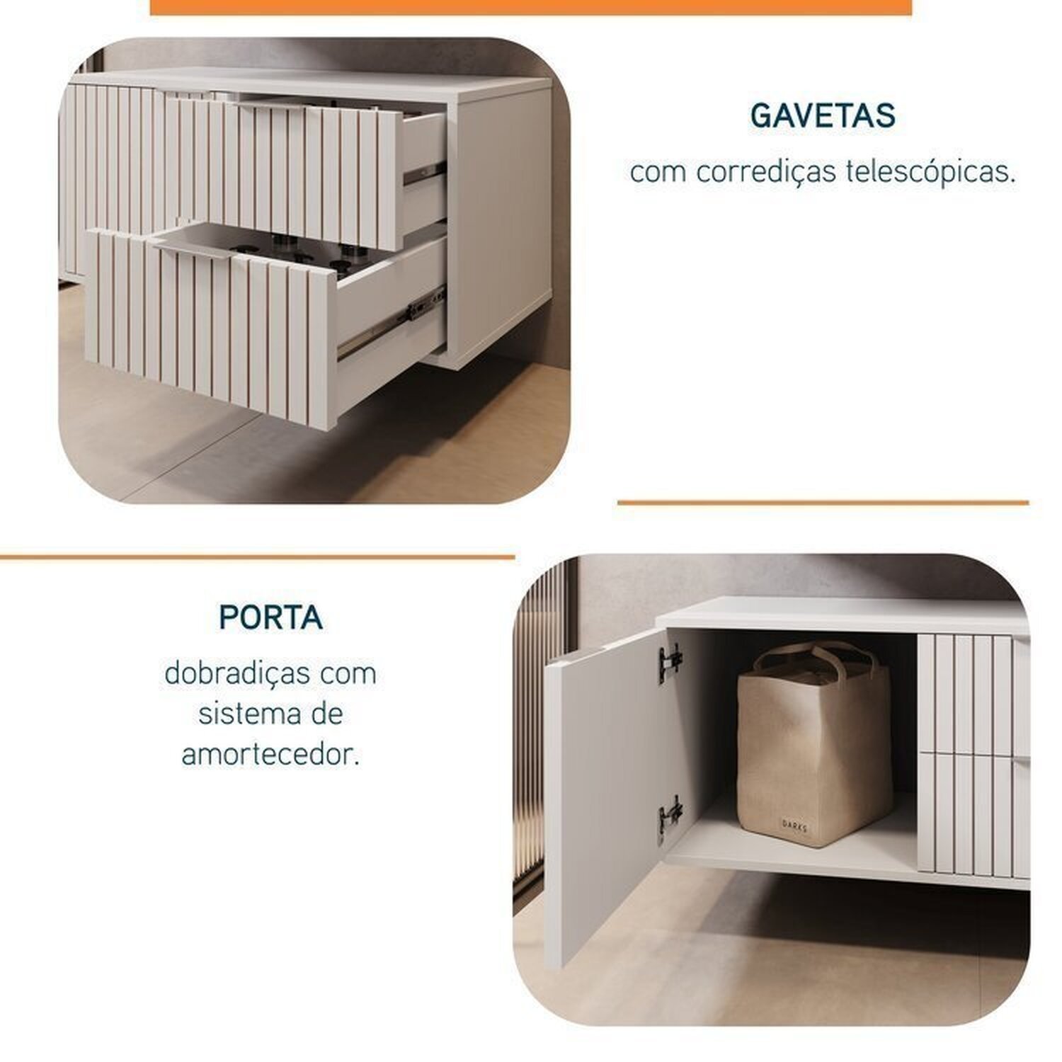 Conjunto para Banheiro Bancada em Porcelanato com Cuba Esculpida, Armário e Espelho Ripy 80cm - 7