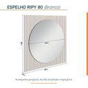 Ver imagem 4 de Conjunto para Banheiro Bancada em Porcelanato com Cuba Esculpida, Armário e Espelho Ripy 80cm Branco
