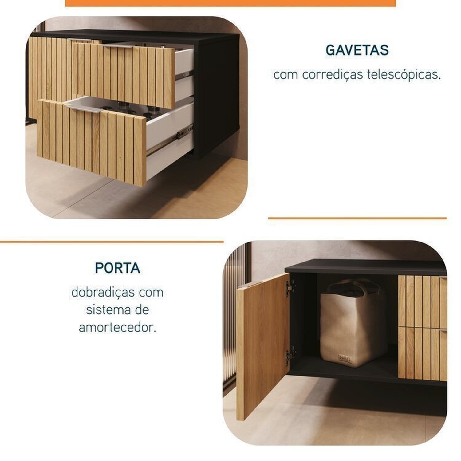 Conjunto para Banheiro Bancada em Porcelanato com Cuba Esculpida, Armário e Espelho Ripy 80cm - 7