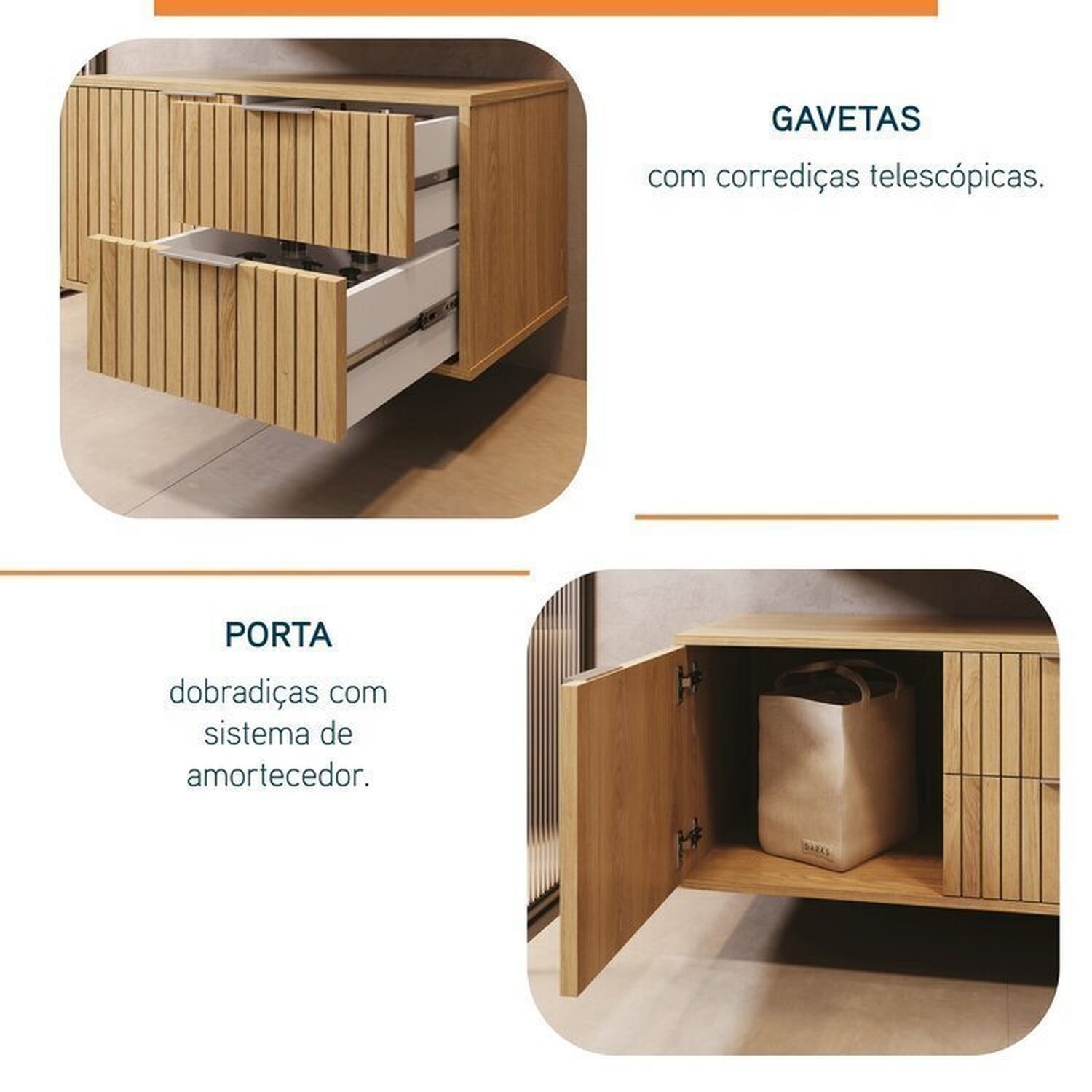 Conjunto para Banheiro Bancada em Porcelanato com Cuba Esculpida, Armário e Espelho Ripy 80cm - 7