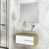 Conjunto para Banheiro Bancada em Porcelanato com Cuba Esculpida, Armário e Espelho Ripy 80cm - 15
