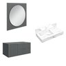 Conjunto para Banheiro Bancada em Porcelanato com Cuba Esculpida, Armário e Espelho Ripy 80cm - 2