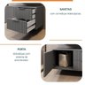 Conjunto para Banheiro Bancada em Porcelanato com Cuba Esculpida, Armário e Espelho Ripy 80cm - 7