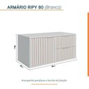 Ver imagem 4 de Conjunto para Banheiro Bancada em Porcelanato com Cuba Esculpida, Armário e Espelheira Ripy 80cm Branco