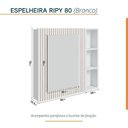 Ver imagem 3 de Conjunto para Banheiro Bancada em Porcelanato com Cuba Esculpida, Armário e Espelheira Ripy 80cm Branco