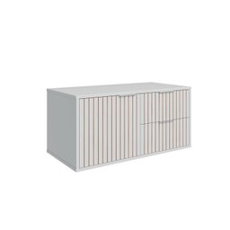 Conjunto para Banheiro Bancada em Porcelanato com Cuba Esculpida, Armário e Espelheira Ripy 80cm - 11