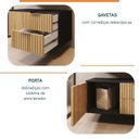 Ver imagem 7 de Conjunto para Banheiro Bancada em Porcelanato com Cuba Esculpida, Armário e Espelheira Ripy 80cm Preto/Wood