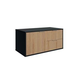Conjunto para Banheiro Bancada em Porcelanato com Cuba Esculpida, Armário e Espelheira Ripy 80cm - 11