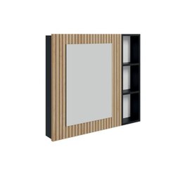 Conjunto para Banheiro Bancada em Porcelanato com Cuba Esculpida, Armário e Espelheira Ripy 80cm - 10