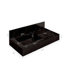 Conjunto para Banheiro Bancada em Porcelanato com Cuba Esculpida, Armário e Espelheira Ripy 80cm - 8