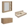 Conjunto para Banheiro Bancada em Porcelanato com Cuba Esculpida, Armário e Espelheira Ripy 80cm - 2