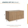 Conjunto para Banheiro Bancada em Porcelanato com Cuba Esculpida, Armário e Espelheira Ripy 80cm - 5