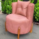 Ver imagem 2 de Kit 2 Poltronas Orgânica Curva Luna Veludo Rosa - Montanaris Decor