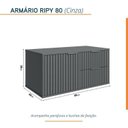 Ver imagem 5 de Conjunto para Banheiro Bancada em Porcelanato com Cuba Esculpida, Armário e Espelheira Ripy 80cm