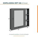 Ver imagem 4 de Conjunto para Banheiro Bancada em Porcelanato com Cuba Esculpida, Armário e Espelheira Ripy 80cm Yes