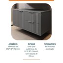 Ver imagem 6 de Conjunto para Banheiro Bancada em Porcelanato com Cuba Esculpida, Armário e Espelheira Ripy 80cm