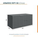 Ver imagem 5 de Conjunto para Banheiro Bancada em Porcelanato com Cuba Esculpida, Armário e Espelheira Ripy 80cm Cinza