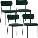Ver imagem 1 de Kit 04 Cadeiras Estofadas para Sala de Jantar Melina L02 Bouclê Verde - Lyam Decor