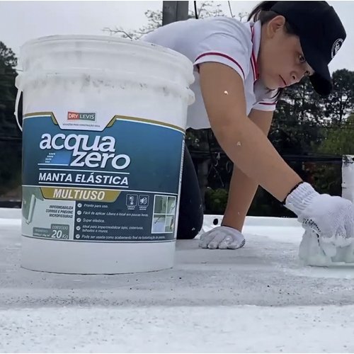 Manta Elástica Impermeabilizante Acrílica Acqua Zero 4kg Branco - 4