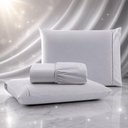 Ver imagem 1 de Jogo de Cama Quality King Micropercal 600 Fios Macio Cinza Casa Show Enxovais