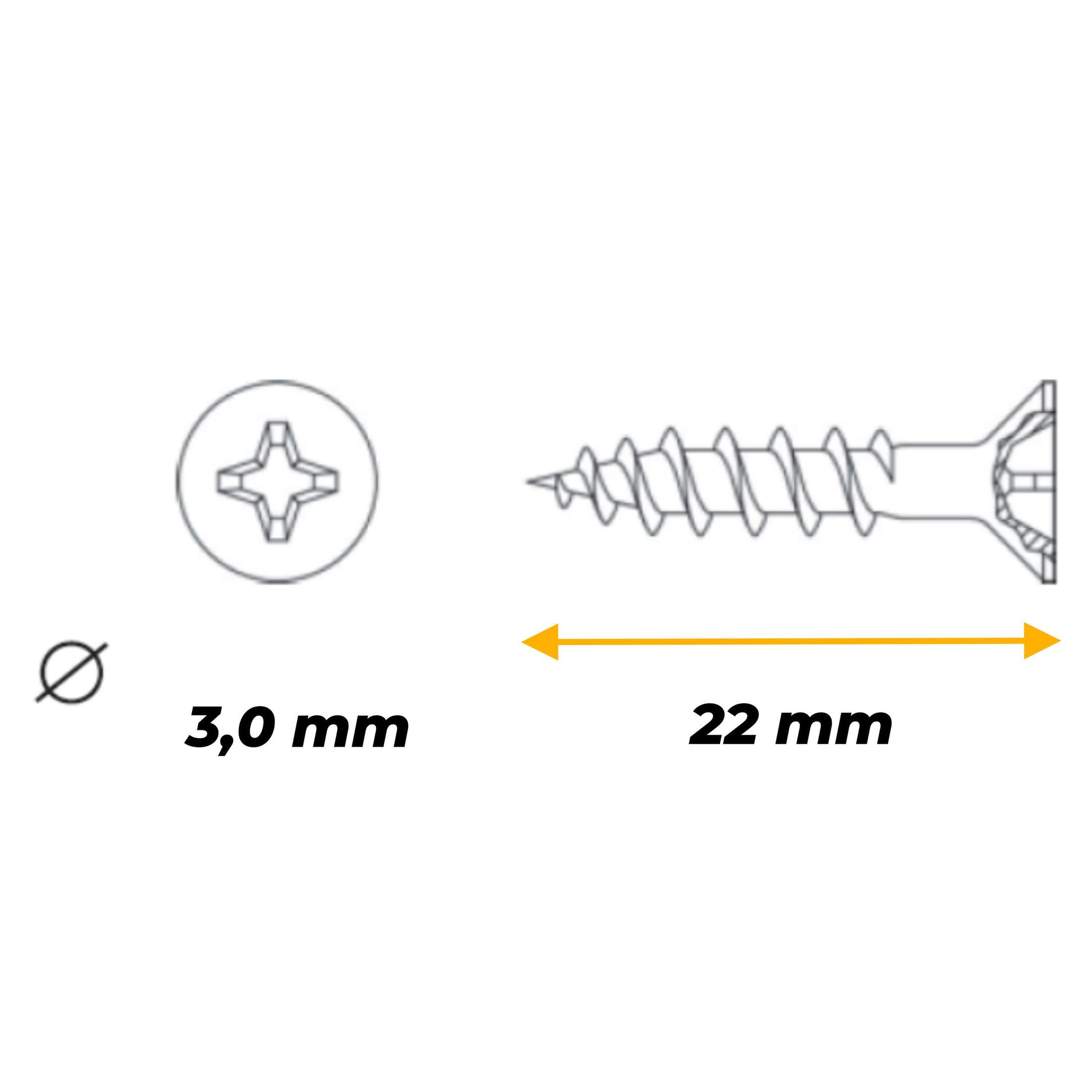 Parafuso 3,0 X 22 Mm Chipboard Madeira Aperto Philips Caixa com 1000 Peças - 3