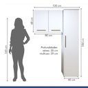Ver imagem 4 de Lavanderia Modulada Uberlândia 1 Armário Multiuso e Armário Aéreo Branco Kaiki Móveis