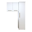 Ver imagem 2 de Lavanderia Modulada Uberlândia 1 Armário Multiuso e Armário Aéreo Branco Kaiki Móveis