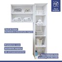 Ver mais imagens de Lavanderia Modulada Uberlândia 1 Armário Multiuso e Armário Aéreo Branco Kaiki Móveis
