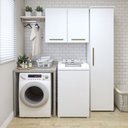 Ver imagem 1 de Lavanderia Modulada Uberlândia 1 Armário Multiuso e Armário Aéreo Branco Kaiki Móveis