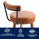 Ver mais imagens de Kit 2 Banquetas Madeira Maciça Couro Sintético Napoles Marrom/Preto